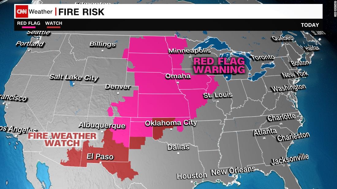 Weather forecast Red flag warnings span 13 states CNN Video
