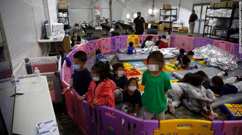 Children sleeping on mats in overcrowded plastic pods: Inside a facility on the US-Mexico border