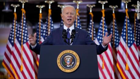 President Joe Biden delivers a speech on infrastructure spending at Carpenters Pittsburgh Training Center, Wednesday, March 31, 2021, in Pittsburgh. 