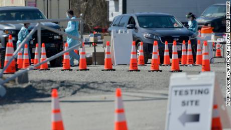 The state Department of Public Health held a COVID-19 testing clinic Sunday across from the Cape Codder Resort and Conference Center in Hyannis. The clinic was hosted following a spike in cases in Barnstable and Yarmouth over the last two weeks.