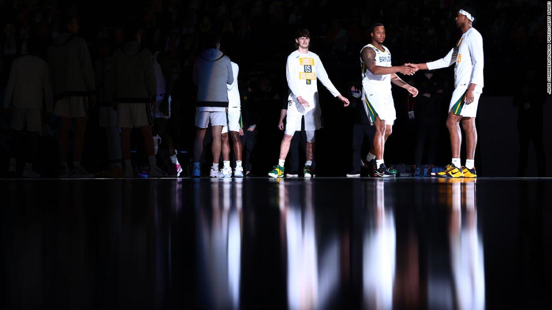 Baylor players are introduced before the start of Saturday&#39;s game.