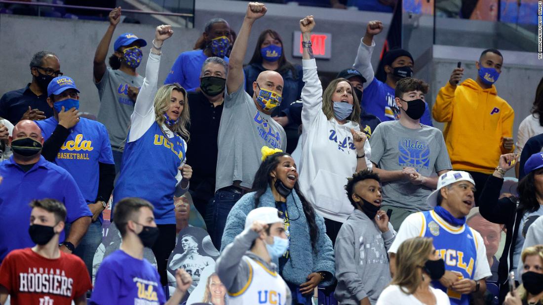 UCLA fans cheer for the Bruins.
