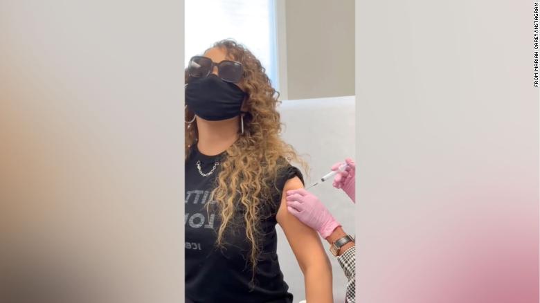 Mariah Carey hits a high note for her Covid-19 vaccine
