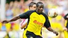 IHRHOVE, GERMANY - AUGUST 31:  DFB POKAL 02/03, Ihrhove; CONCORDIA IHRHOVE - BORUSSIA DORTMUND 0:3; Endre VARGA/IHRHOVE, Otto ADDO/DORTMUND  (Photo by Martin Rose/Bongarts/Getty Images)