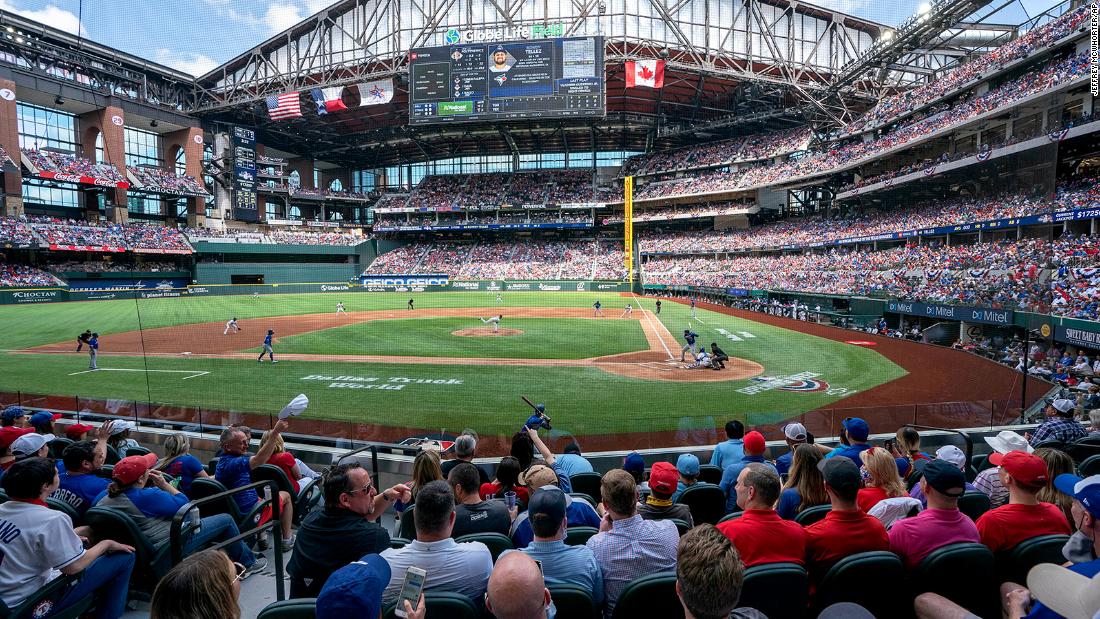 The Texas Rangers sell over 38,000 tickets for their home debut, marking one of the first full-capacity sporting events in a year