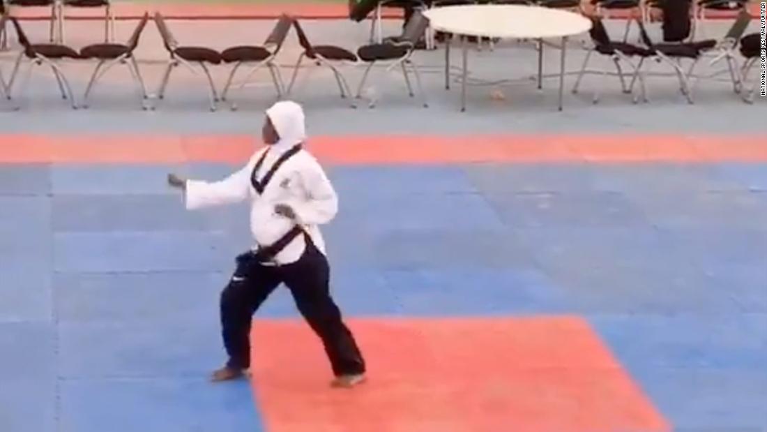 Eight months pregnant athlete clinches Taekwondo gold medal