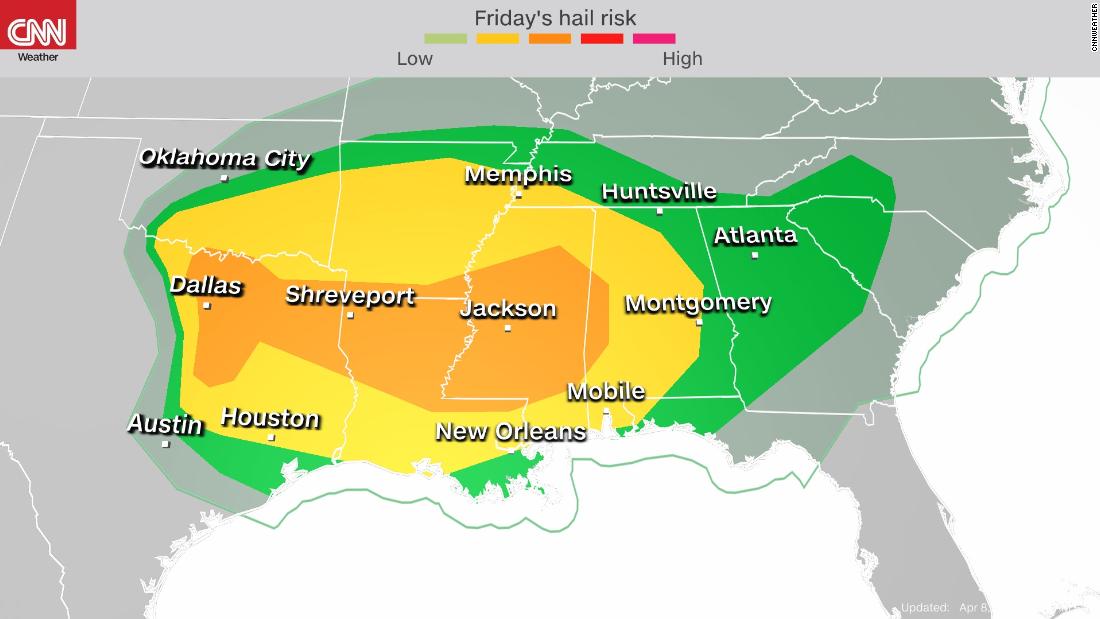 Weather forecast Severe storms capable of producing tornadoes possible