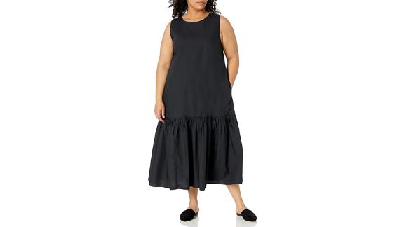 The Drop Ilana Sleeveless Wide-Hem Poplin Maxi Dress