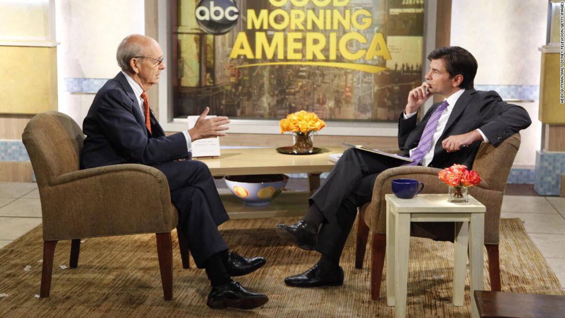 Breyer sits down with ABC&#39;s George Stephanopoulos for a &quot;Good Morning America&quot; interview in September 2010.