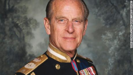 Britain&#39;s Prince Philip, the Duke of Edinburgh, poses in his military dress uniform circa 1990.