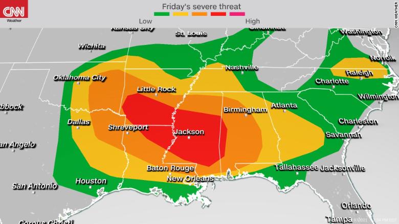 Severe Storms Threaten The South With Tornadoes And Hurricane-force ...