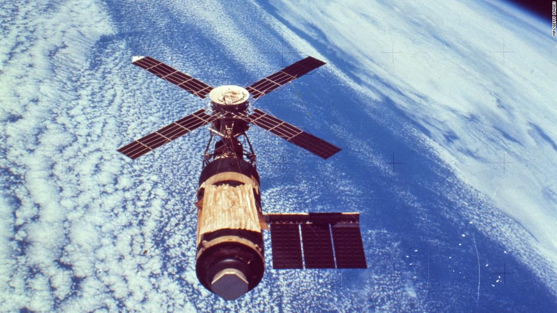 Skylab, the United States&#39; first space station, orbited Earth from 1973 to 1979. The Soviet program had launched their first space station, Salyut, in 1971, and it stayed in space for 15 years.