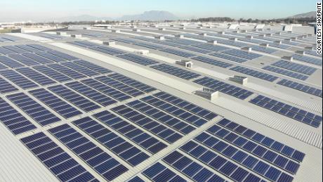 Shoprite&#39;s Basson Distribution Center, on the outskirts of Cape Town, has solar panels on its roof covering an area equivalent to a soccer field.