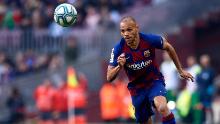 BARCELONA, SPAIN - FEBRUARY 22: Martin Braithwaite of FC Barcelona runs with the ball during the La Liga match between FC Barcelona and SD Eibar SAD at Camp Nou on February 22, 2020 in Barcelona, Spain. (Photo by Alex Caparros/Getty Images)