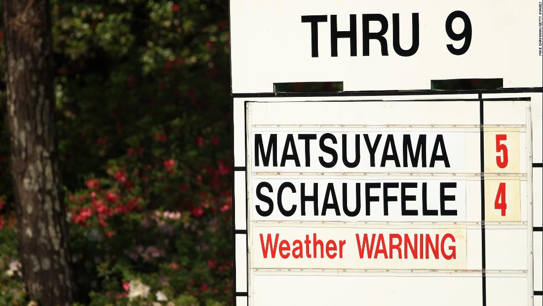 Play suspended on third day of Masters due to inclement weather