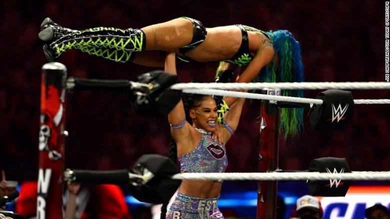WWE stars Bianca Belair and Sasha Banks make history as first Black women to duke it out in WrestleMania main event
