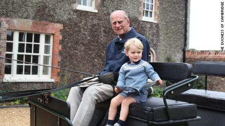 Along with William&#39;s statement, William shared a photo taken by his wife, the Duchess of Cambridge, of his grandfather and Prince George in Norfolk, England in 2015.