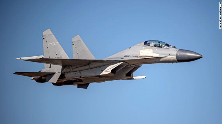 A Chinese J-16 fighter jet is seen in this undated image supplied by Taiwan&#39;s Defense Ministry.