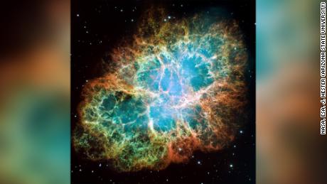 This mosaic image of the striking Crab Nebula was captured by NASA&#39;s Hubble Space Telescope.