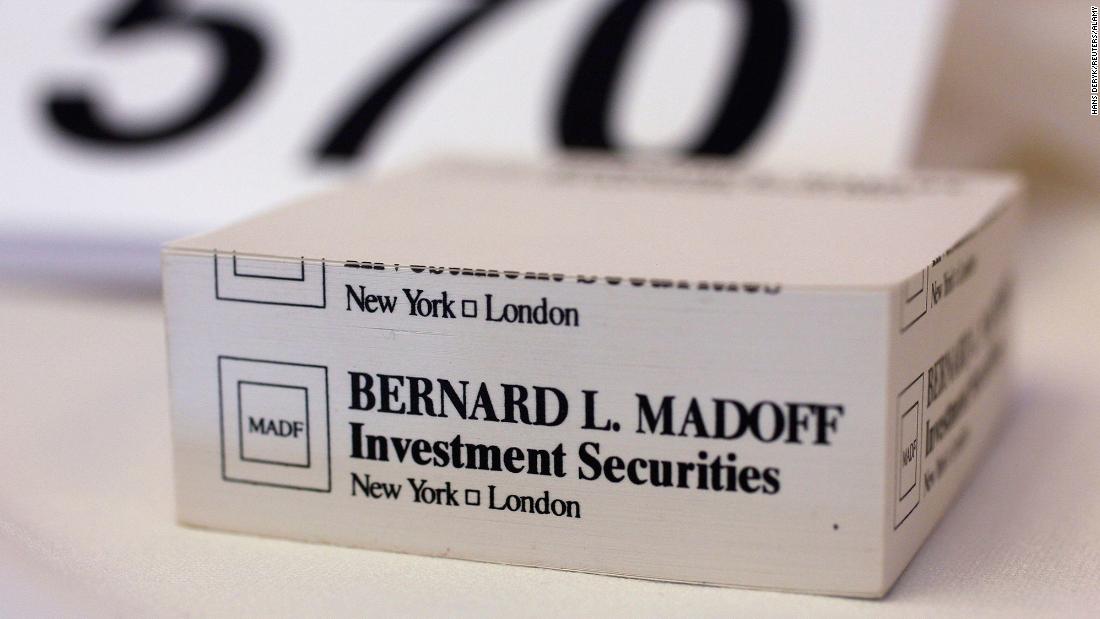 Sticky notes, embossed with the name of Madoff&#39;s firm, were among the items auctioned off in Miami Beach in June 2011.