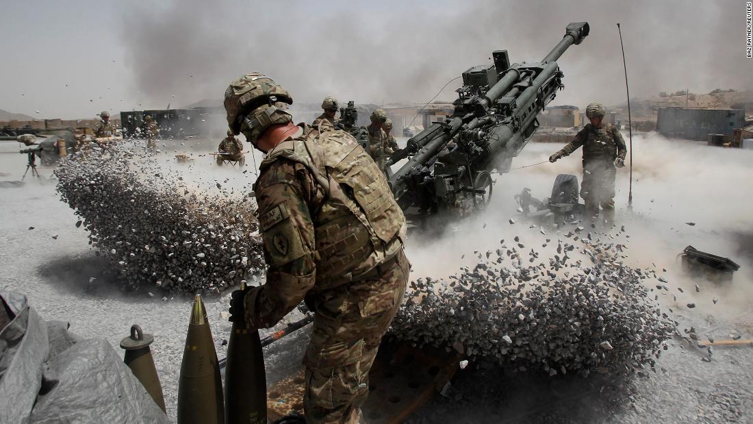 US soldiers fire artillery in Afghanistan&#39;s Kandahar province in June 2011. Operation Enduring Freedom was launched in October 2001 to stop the Taliban regime from providing a safe haven to al Qaeda and to stop al Qaeda&#39;s use of Afghanistan as a base of operations for terrorist activities.