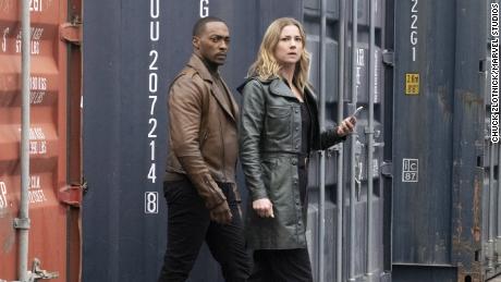 Anthony Mackie and Emily VanCamp in &#39;The Falcon and the Winter Soldier&#39; (Chuck Zlotnick/Marvel Studios)