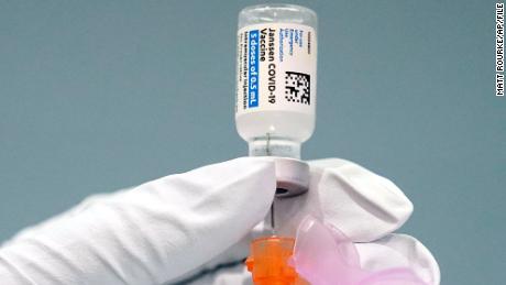 Shown is the J&amp;J Covid-19 vaccine. US health regulators on Tuesday recommended a pause in using the vaccine to investigate reports of potentially dangerous blood clots.