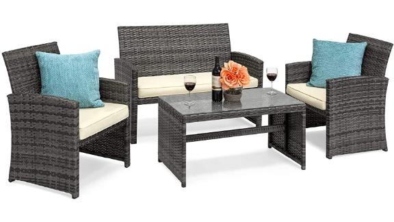 Best Choice Products 4-piece wicker patio conversation set