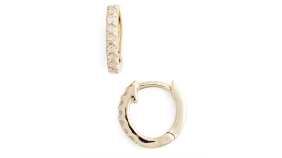 Dana Rebecca Designs Mini Diamond Huggie Hoop Earrings (