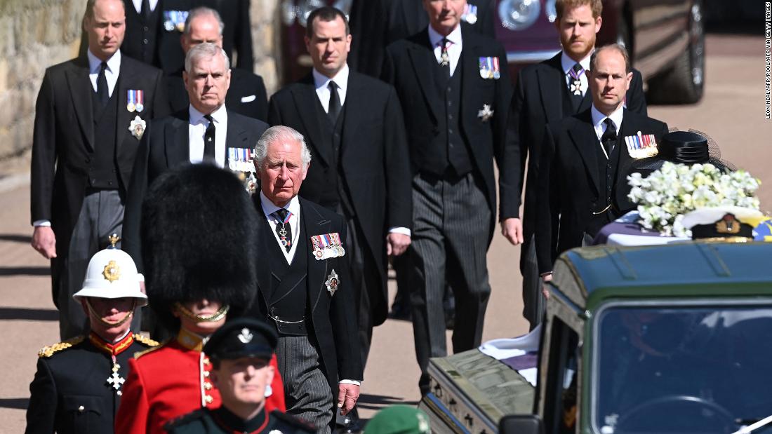Some of Philip&#39;s closest aides, including his private secretary and personal protection officer, also walked in the procession. 