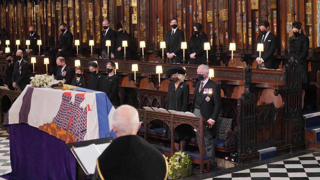 All members of the congregation wore a face covering during the funeral.