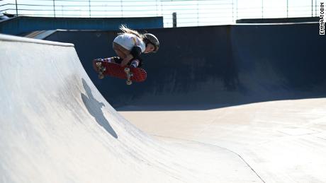 Paige Tobin has competed in two skateboarding competitions so far, winning the King of Concrete contest in Melbourne, Australia, in the under-9 field.