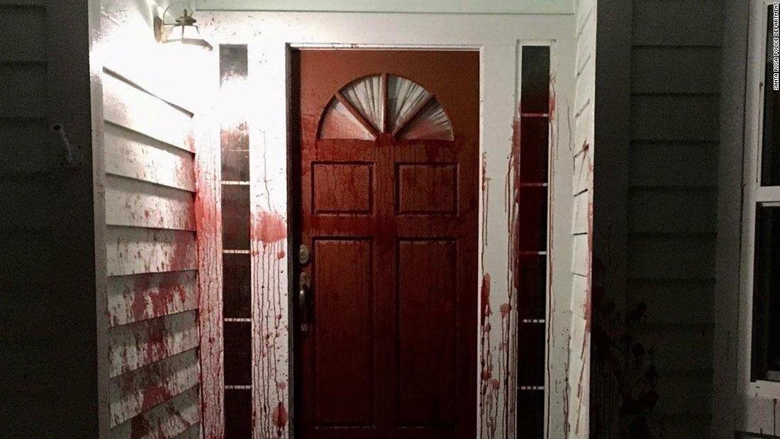 Pig’s blood was smeared on the former home of the violence expert who testified for the defense at Chauvin’s trial, police say.