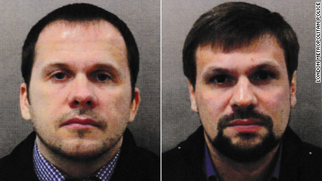Two men traveling under the names Alexander Petrov and Ruslan Boshirov were allegedly involved in the near-fatal poisoning of Sergei Skripal and his daughter in Salisbury in 2018.