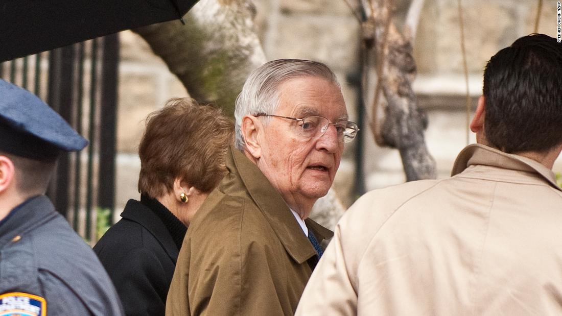 Mondale arrives for the funeral mass of his former running mate Geraldine Ferraro at the Church of Saint Vincent Ferrer in New York on Thursday, March 31, 2011.