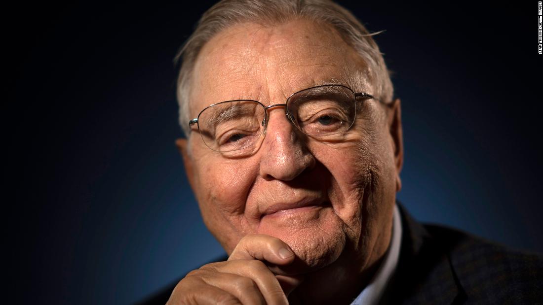 Mondale poses for a photo at his Mill District condo on April 30, 2019, in Minneapolis.