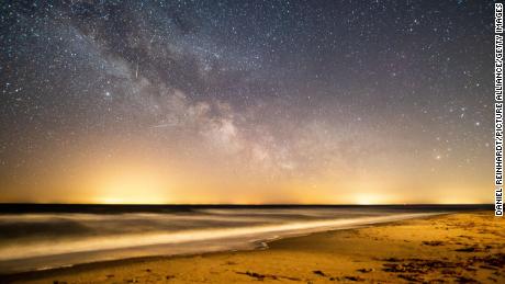 The view of the starry sky shining over the Baltic Sea, when the Lyrids passed through in 2020. 