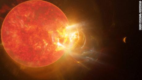 Record-breaking flare erupts from neighboring star
