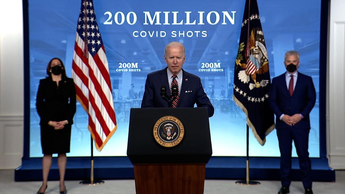 Biden urges paid time off for employees to get vaccinated as he touts 200 million shots