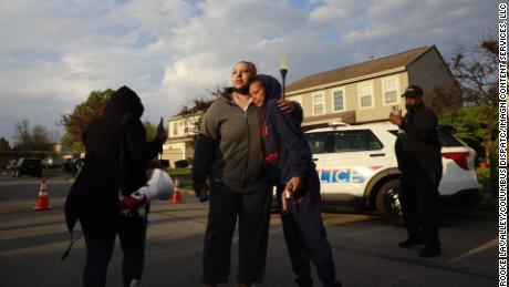 Hazel Bryant is embraced after her teen niece, Ma&#39;Khia Bryant, was shot and killed in a fatal police shooting on Tuesday in Columbus, Ohio.
