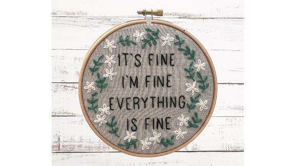 iHeartStitchArt Funny Embroidery Kit: Everything Is Fine 