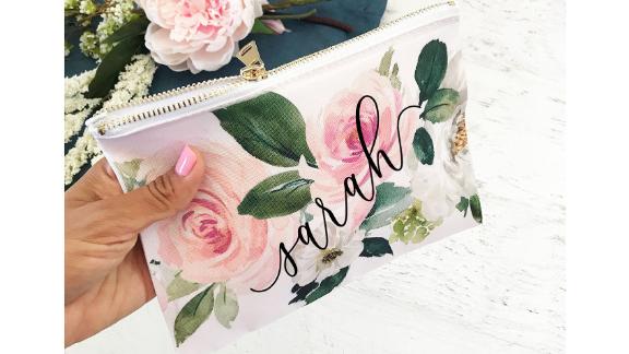 ModParty Personalized Floral Makeup Bag