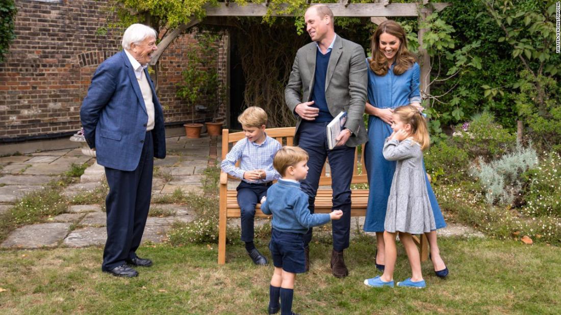 The royal family &lt;a href=&quot;https://edition.cnn.com/2020/09/26/uk/david-attenborough-prince-george-fossilized-tooth-scli-intl-gbr/index.html&quot; target=&quot;_blank&quot;&gt;meets with naturalist David Attenborough&lt;/a&gt; at Kensington Palace in London, in September 2020, after a private screening of Attenborough&#39;s latest environmental documentary, &quot;A Life On Our Planet,&quot; which focuses on the harm that has been done to the natural world in recent decades.
