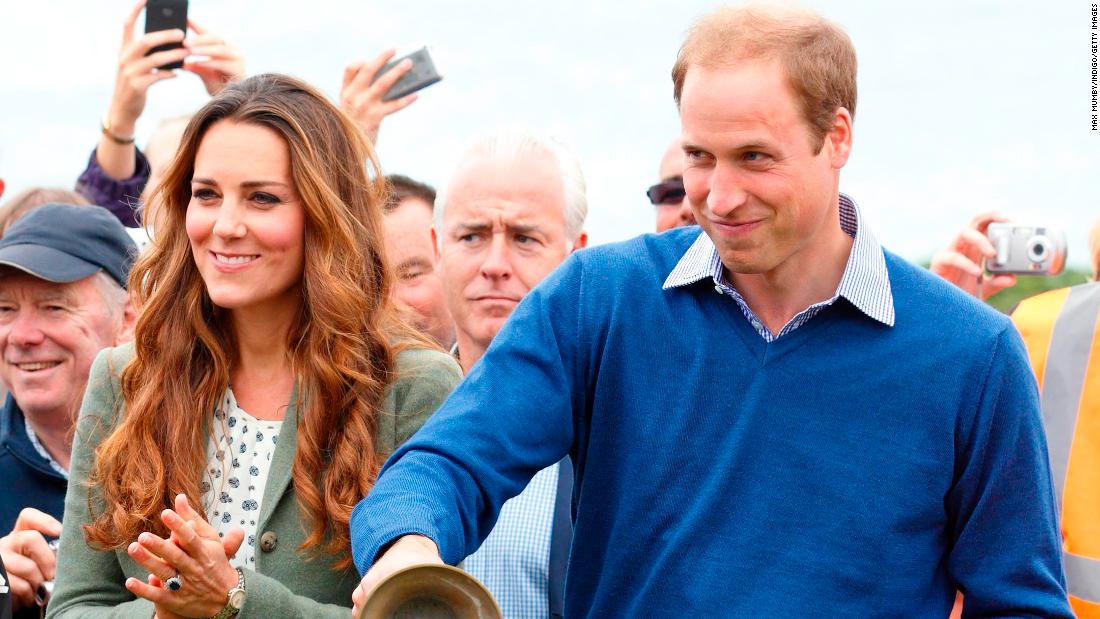 William and Catherine start an ultra-marathon in Holyhead, Wales, in August 2013. It was Catherine&#39;s first public appearance since the birth of Prince George. 