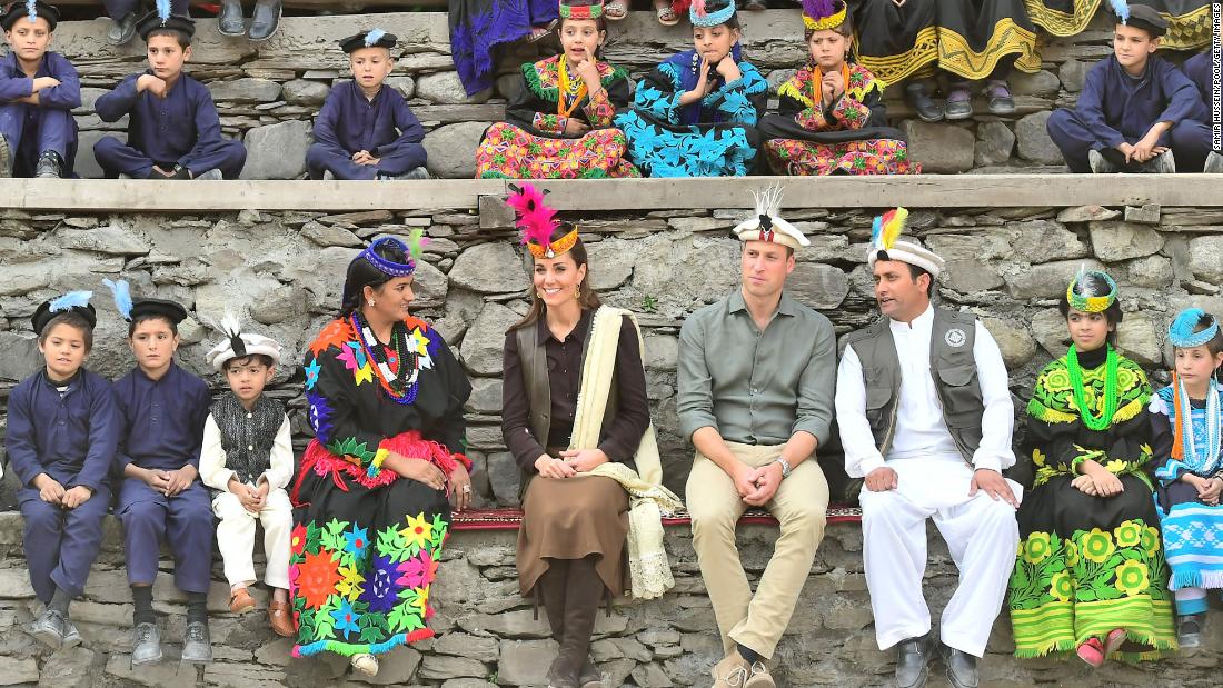 William and Kate visit a settlement of the Kalash people in Chitral, Pakistan, on October 16, 2019.