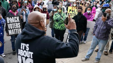 Hundreds of people protested Thursday over the shooting of Andrew Brown Jr.