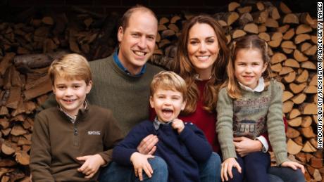 This autumn 2020 image provided by Kensington Palace shows the 2020 Christmas card of William, Catherine and their children. 