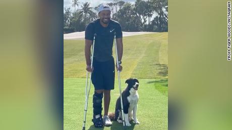 Tiger Woods shows crutches in first Instagram photo of himself since ...