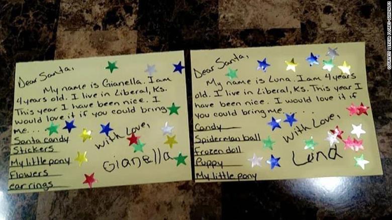 The twins' Christmas wish lists. 