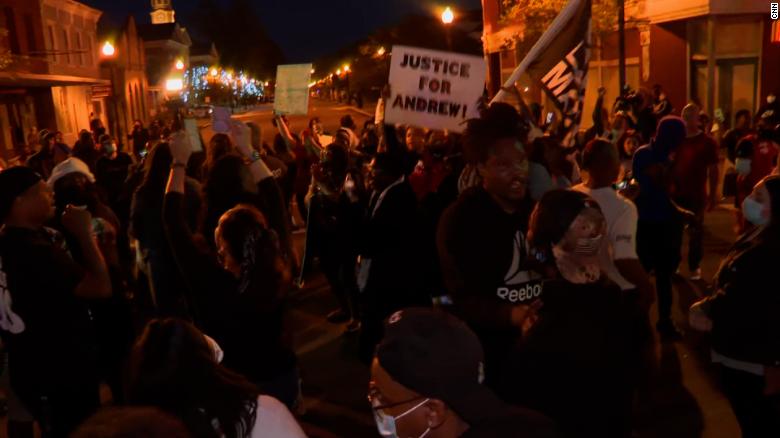 Protesters marched Monday evening after news that the family saw only 20 seconds of body camera footage. 
